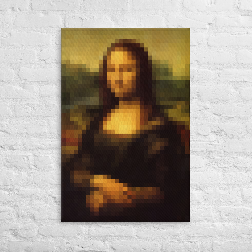Lienzo fino - Mona Lisa pixel