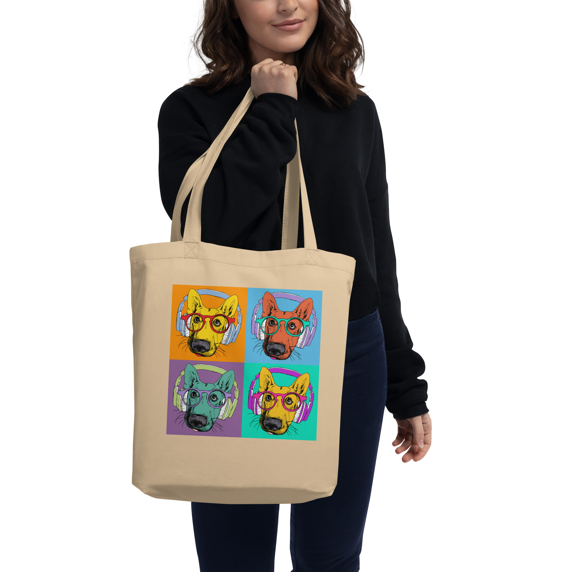Ecobolsa - dog in the style of pop art