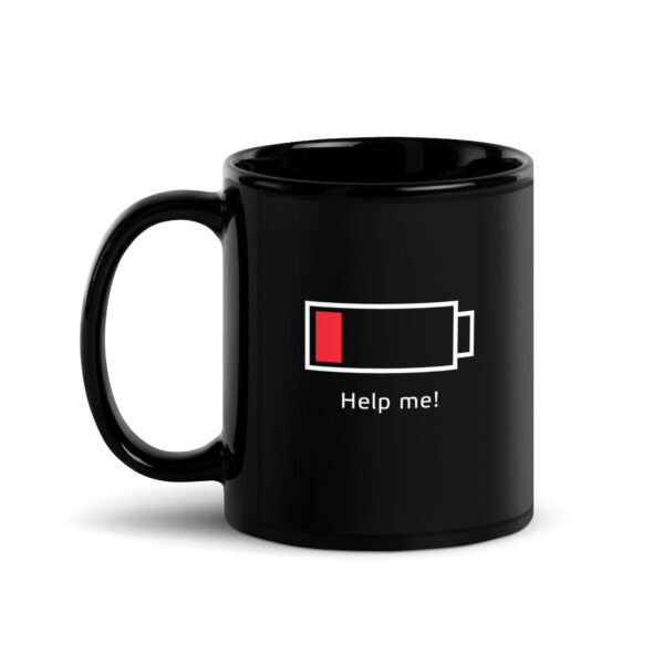 Taza negra brillante -  Help me