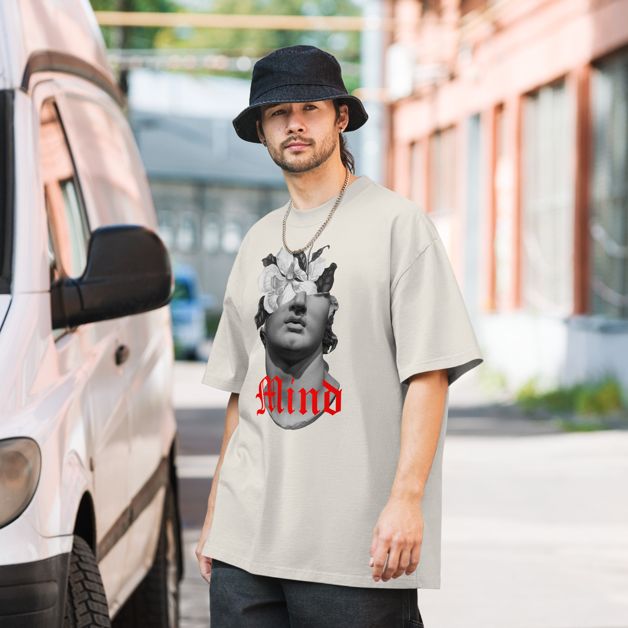 Camiseta oversize con efecto desgastado - Mind