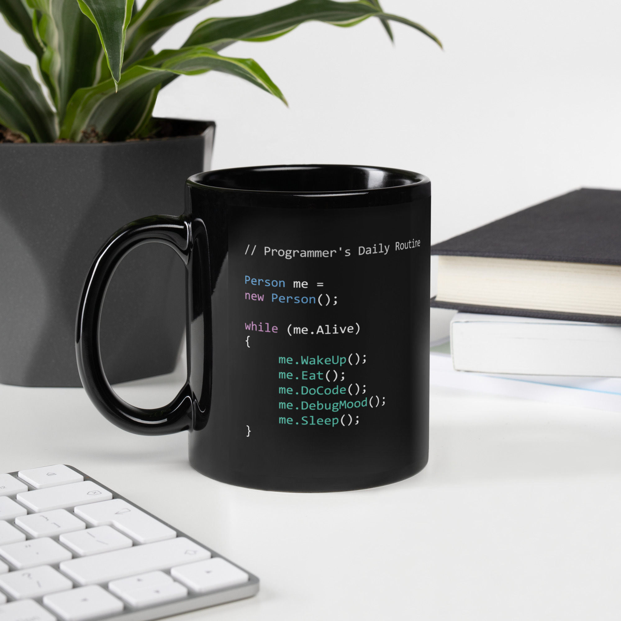 Taza negra - Programmer's Daily Routine