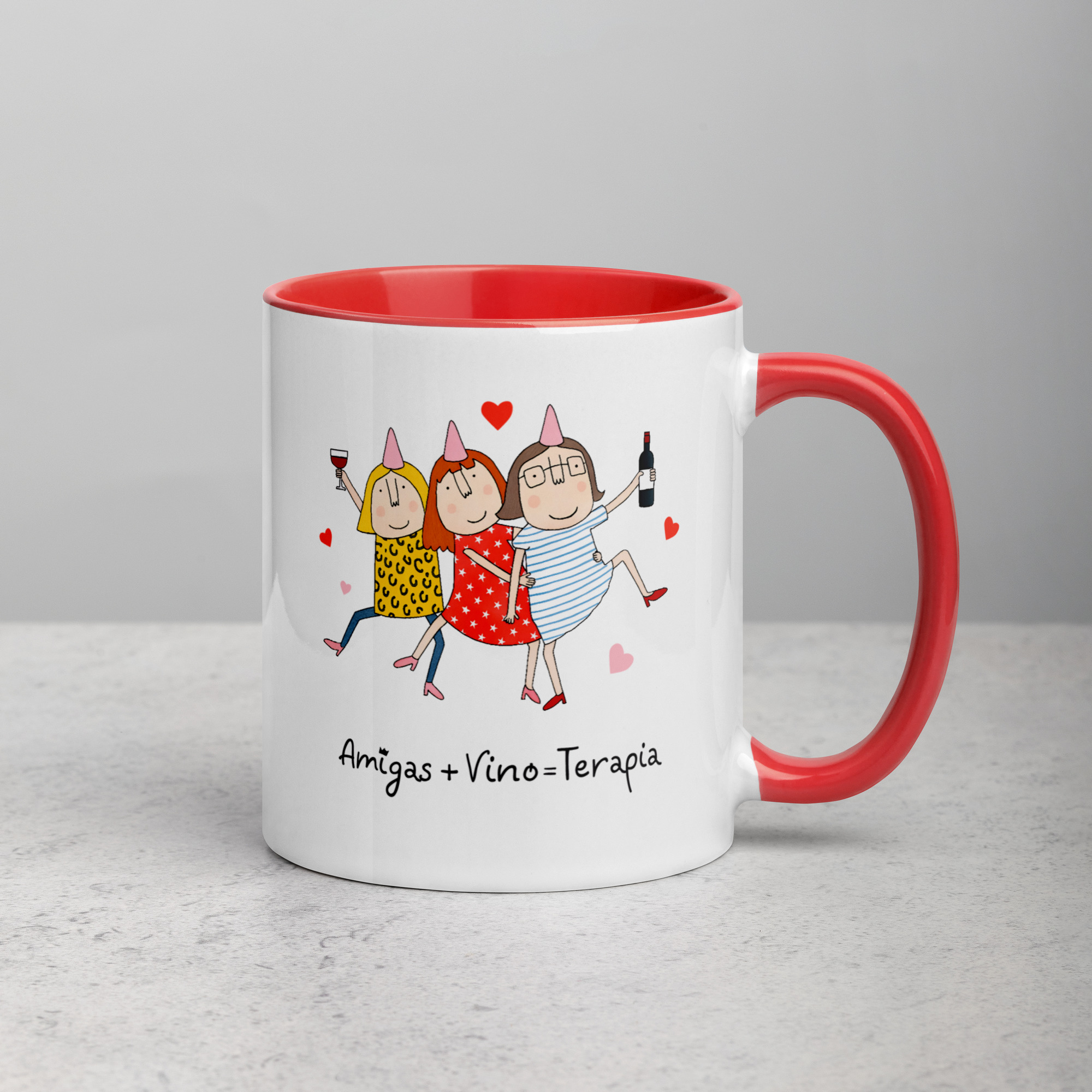 Taza color interior - Amigas