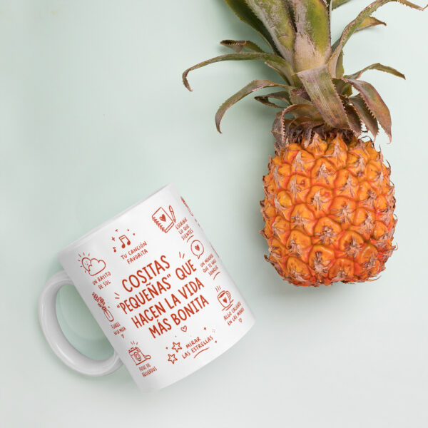 Taza blanca brillante - Pequeñas cosas que te hacen feliz