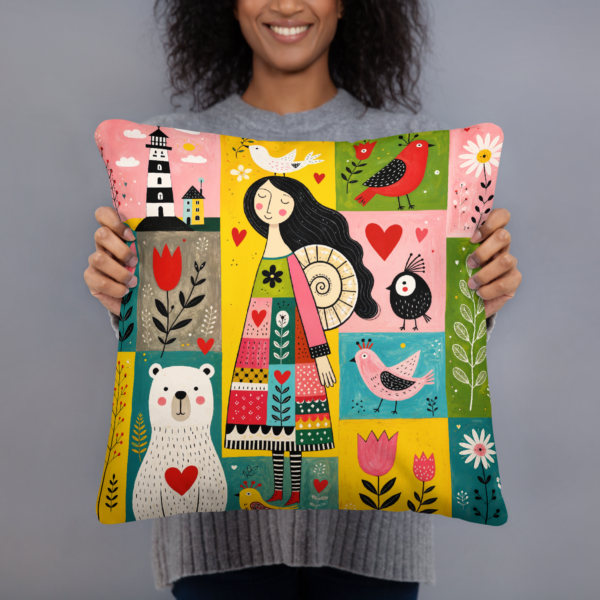 Cojín básico - Colorful Folk Art