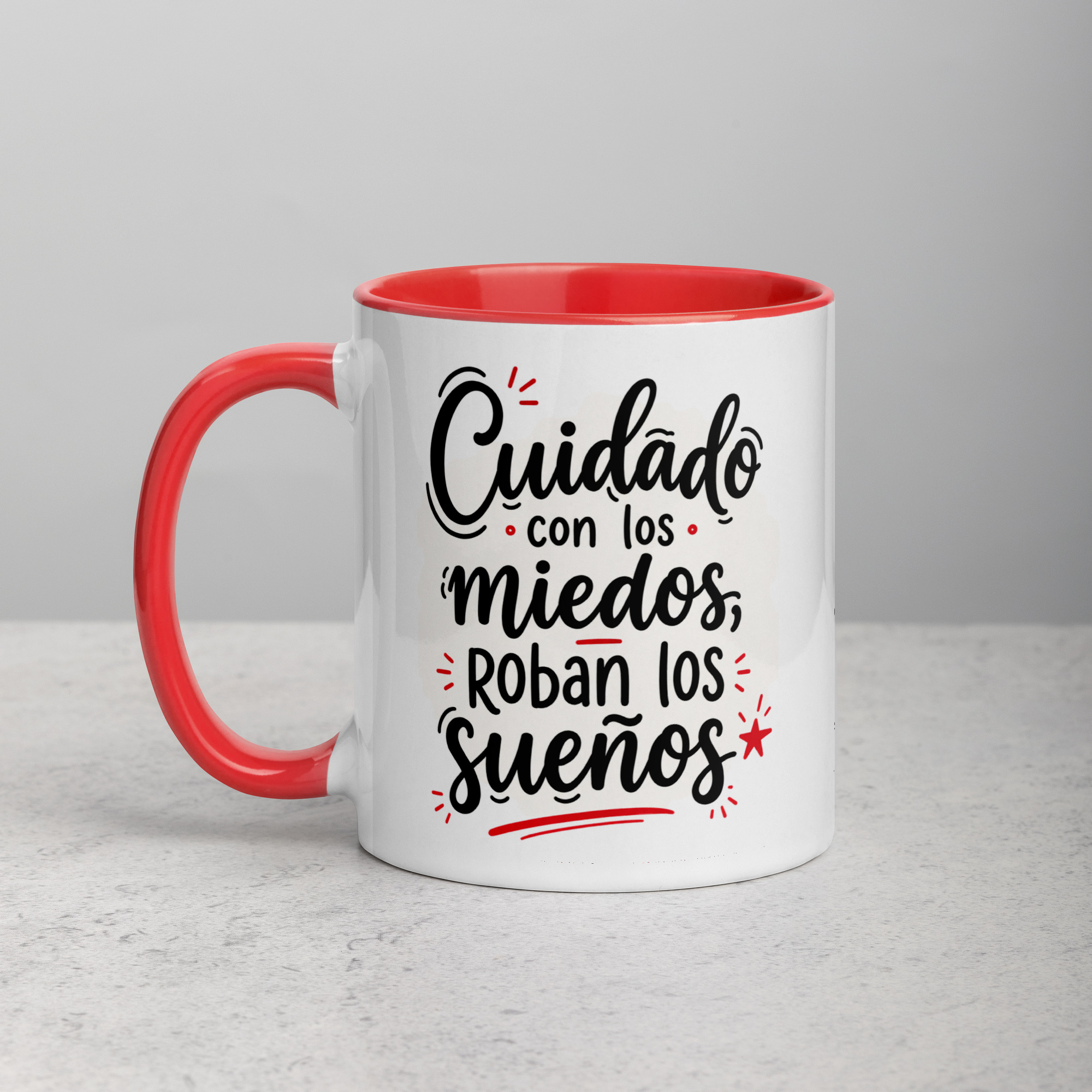 Taza color interior - Cuidado con los miedos